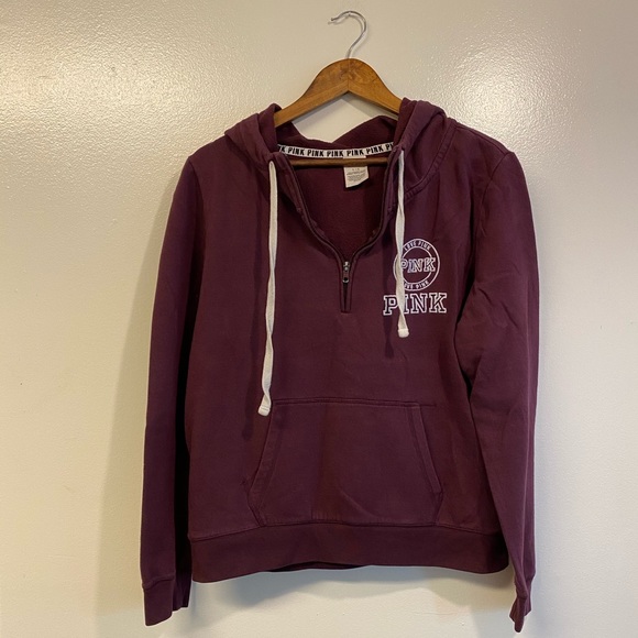 PINK Maroon Half Zip - Picture 1 of 4